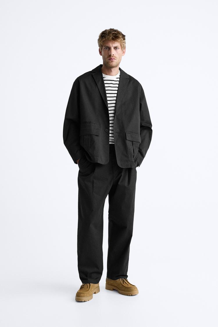 PLEATED COTTON PANTS