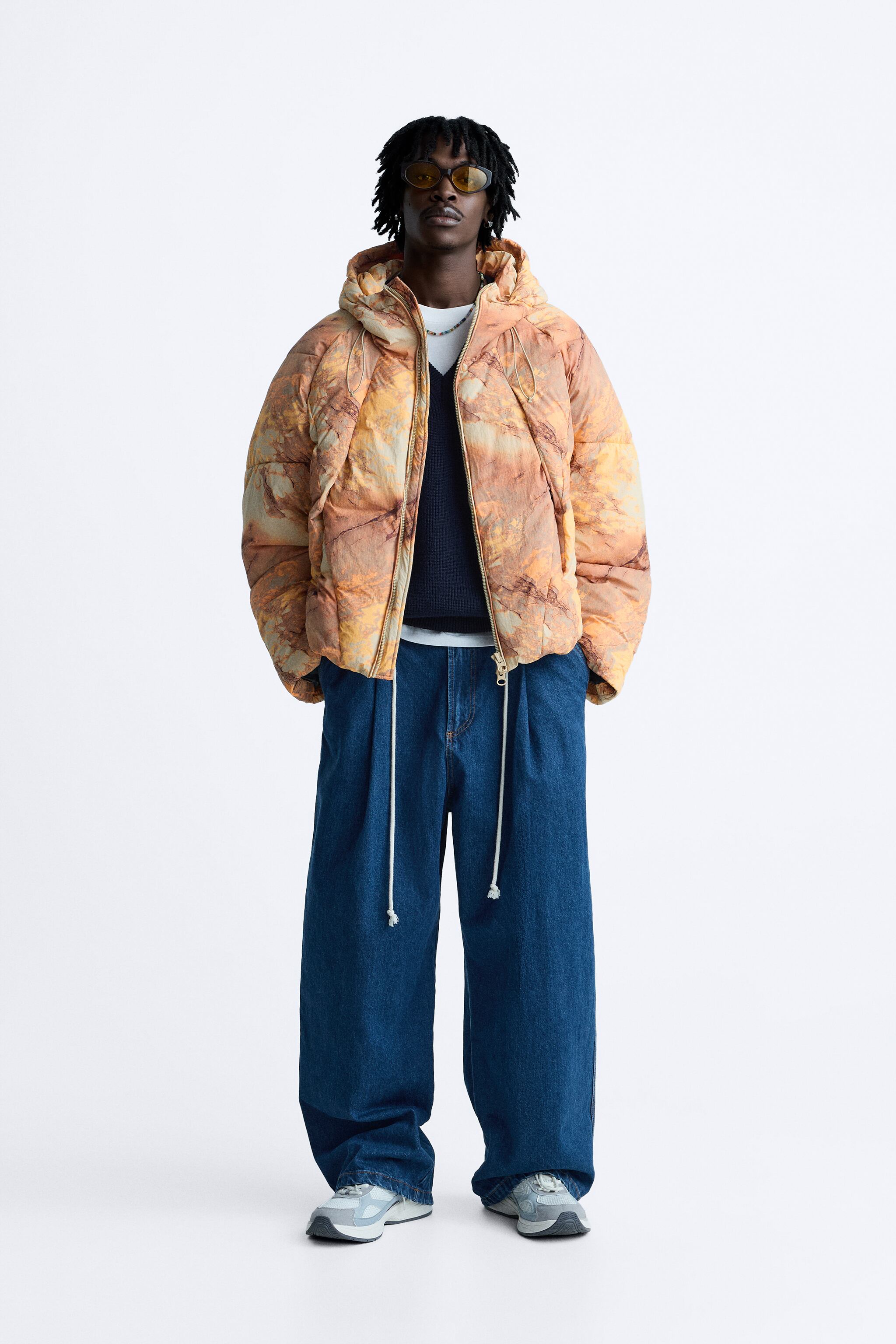 ABSTRACT PRINT PUFFER JACKET