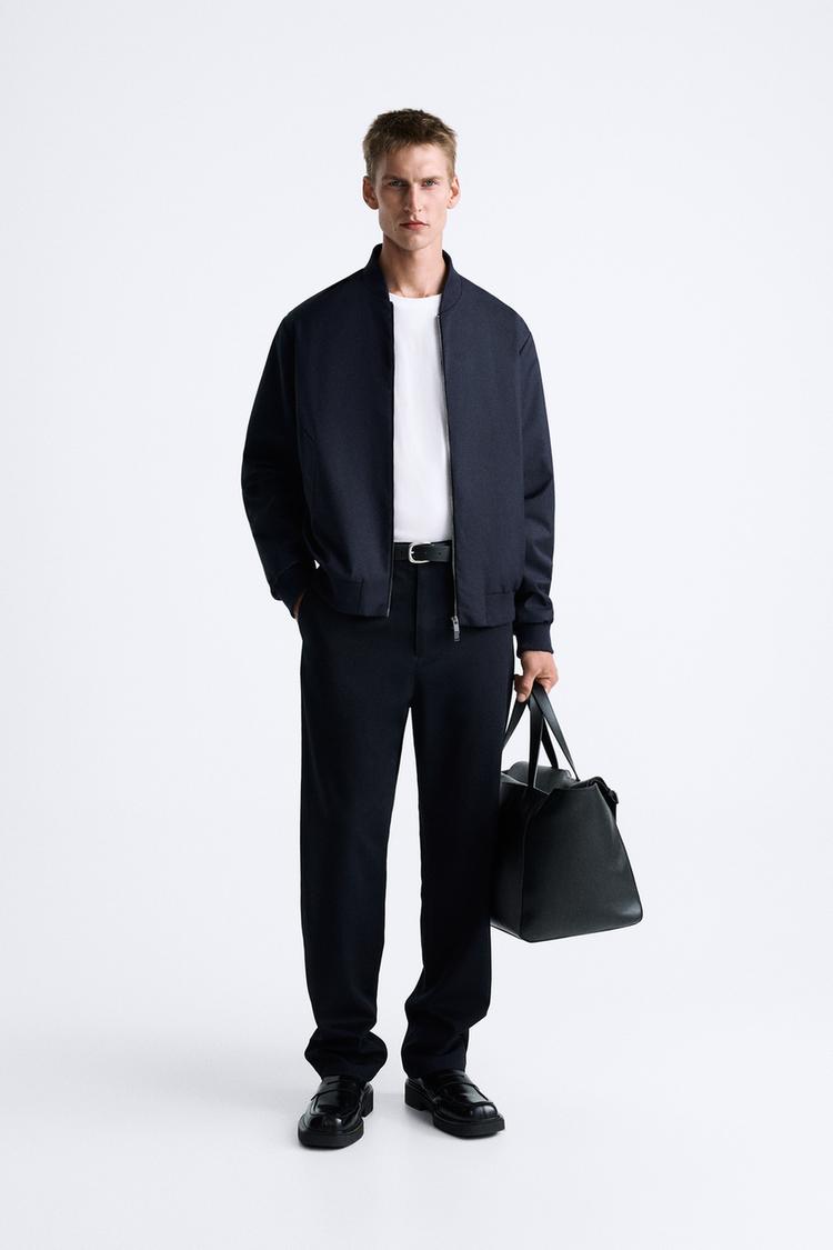 WOOL BLEND BOMBER JACKET