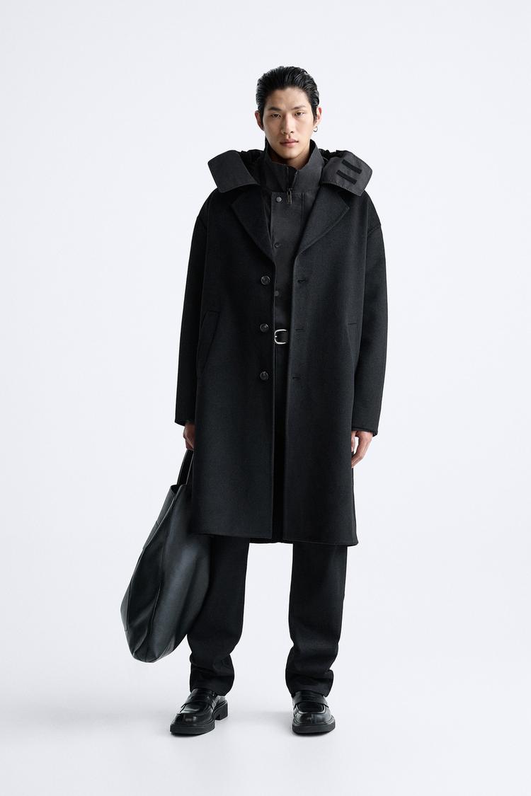 DOUBLE SIDED WOOL BLEND COAT