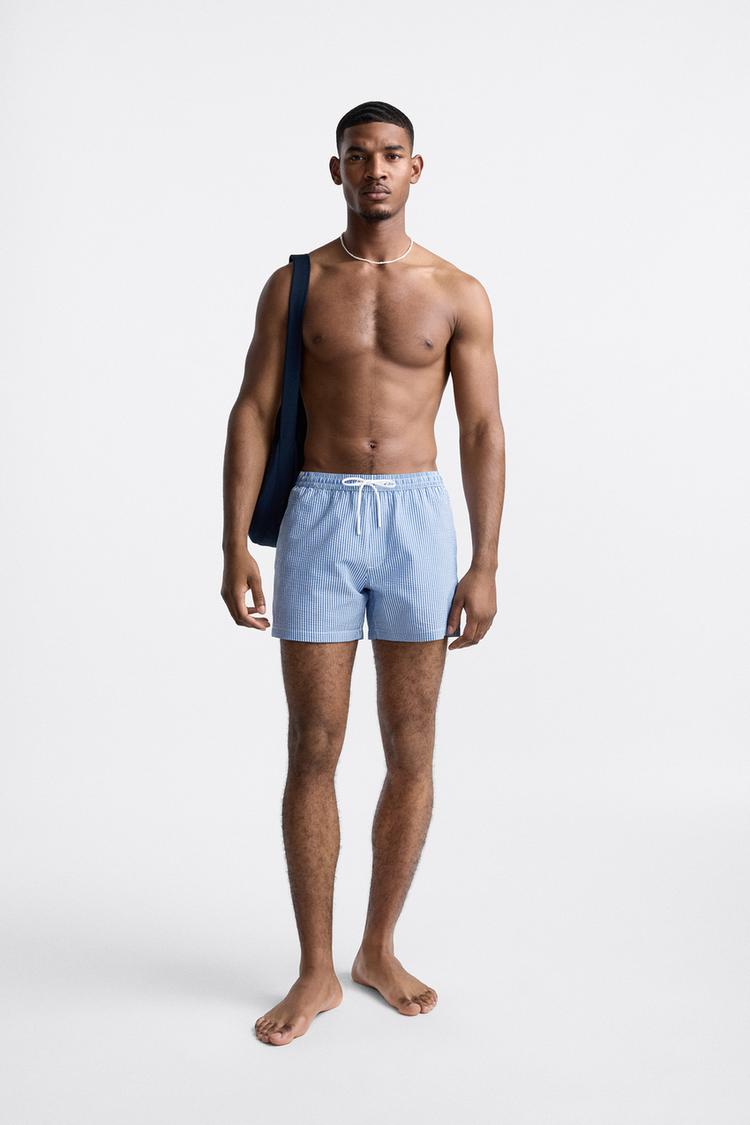 SEERSUCKER SWIMMING TRUNKS