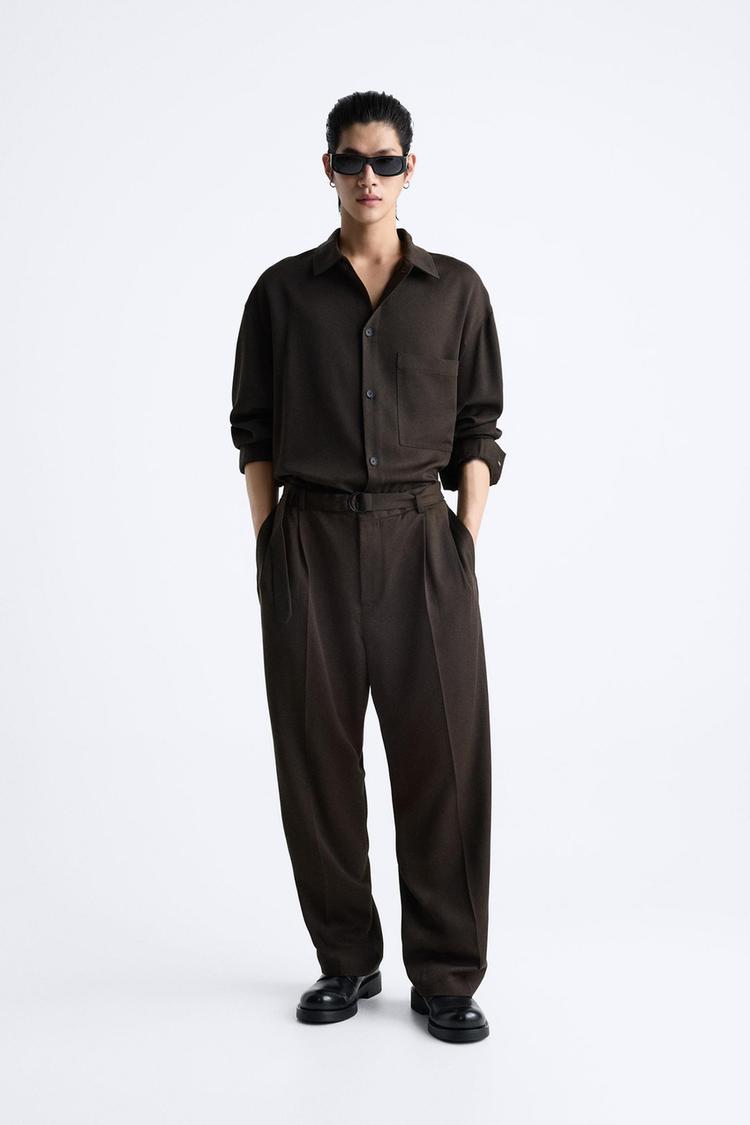 PLEATED PANTS WITH BELT