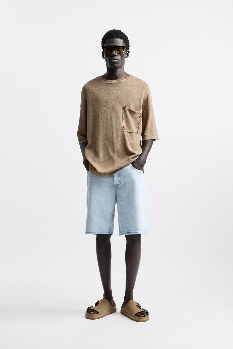 LINEN - VISCOSE KNIT T-SHIRT