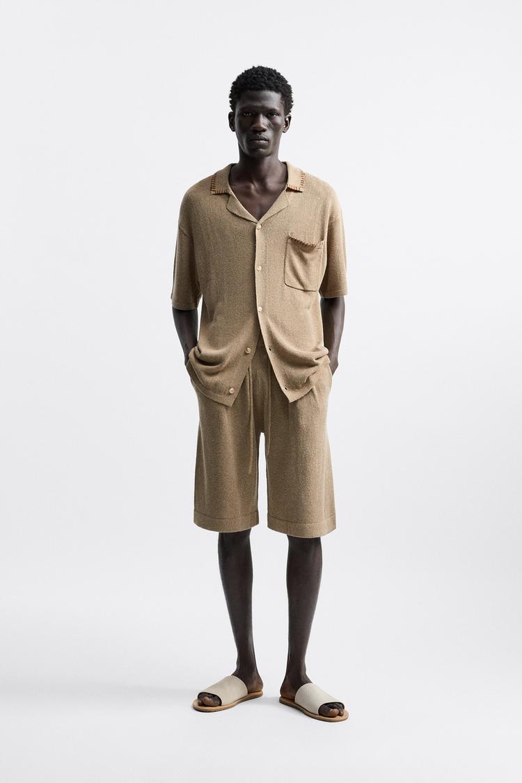 LINEN - VISCOSE KNIT SHIRT