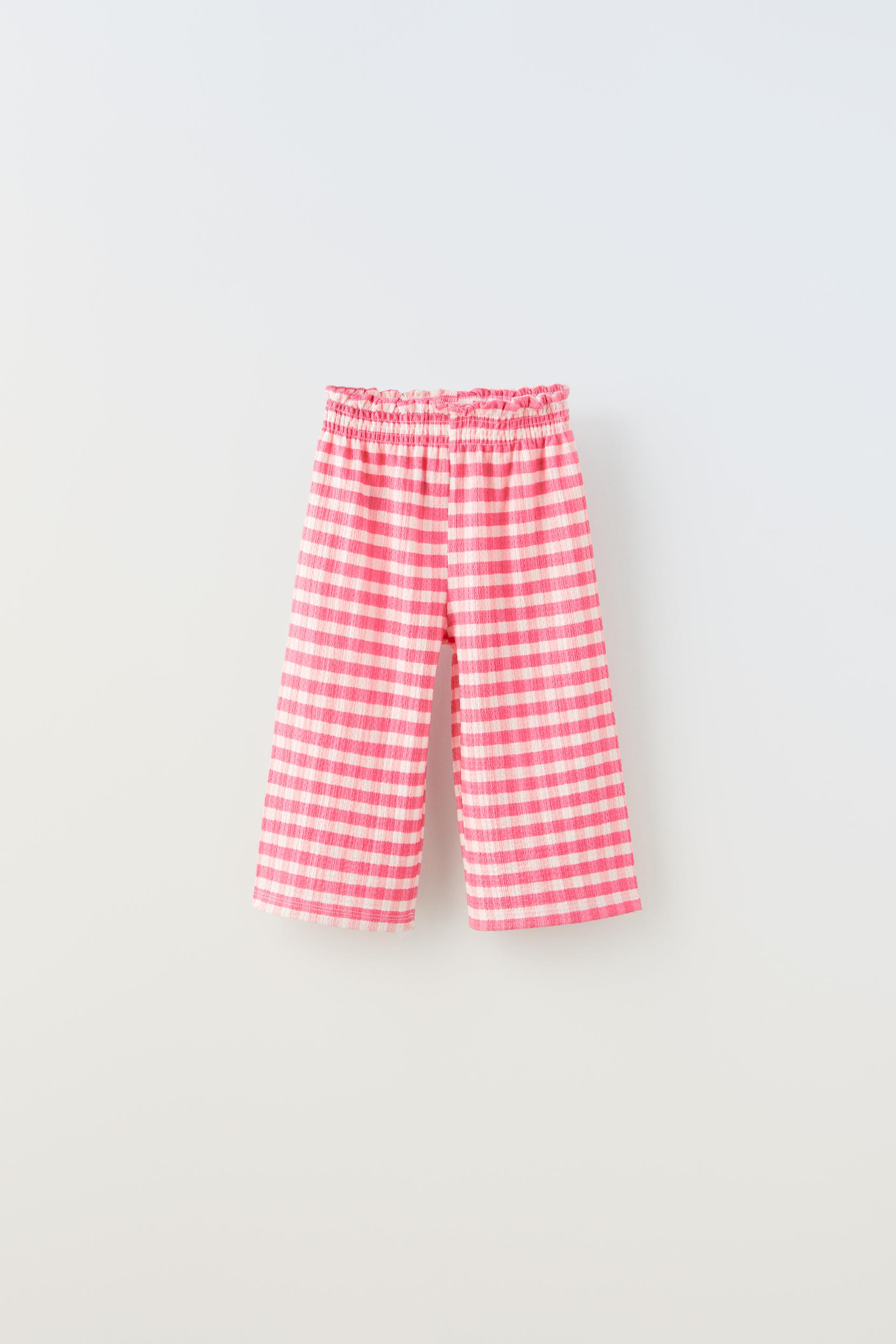 HOSE MIT STRUKTURMUSTER UND VICHYKAROS Pink ZARA Schweiz Switzerland hose-mit-strukturmuster-und-vichykaros-pink-zara-schweiz-switzerland