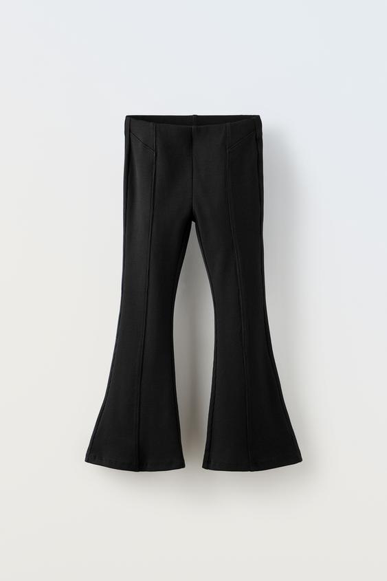 PANTALÓN FLARE RIB Negro ZARA Chile