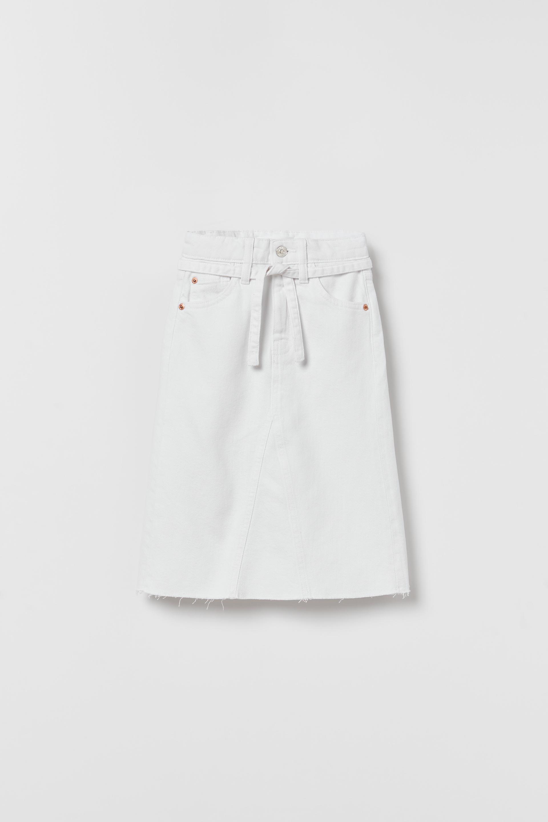 JUPE EN JEAN MI LONGUE Blanc ZARA Canada jupe-en-jean-mi-longue-blanc-zara-canada