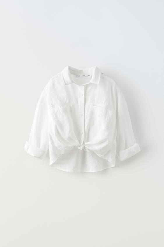 FLOWING SHIRT WITH KNOT White ZARA South Africa