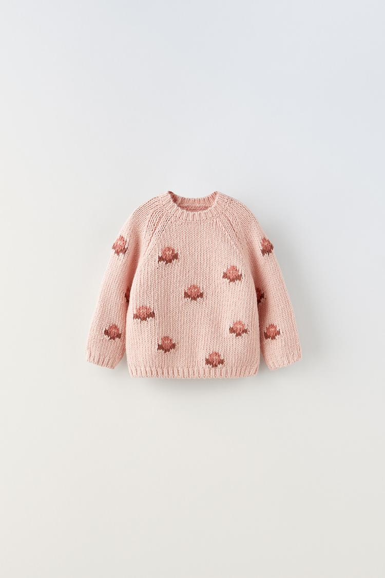 FLORAL KNIT SWEATER