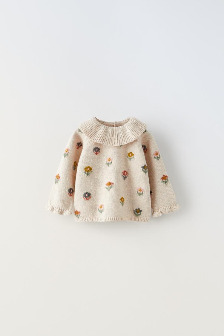 FLORAL KNIT SWEATER