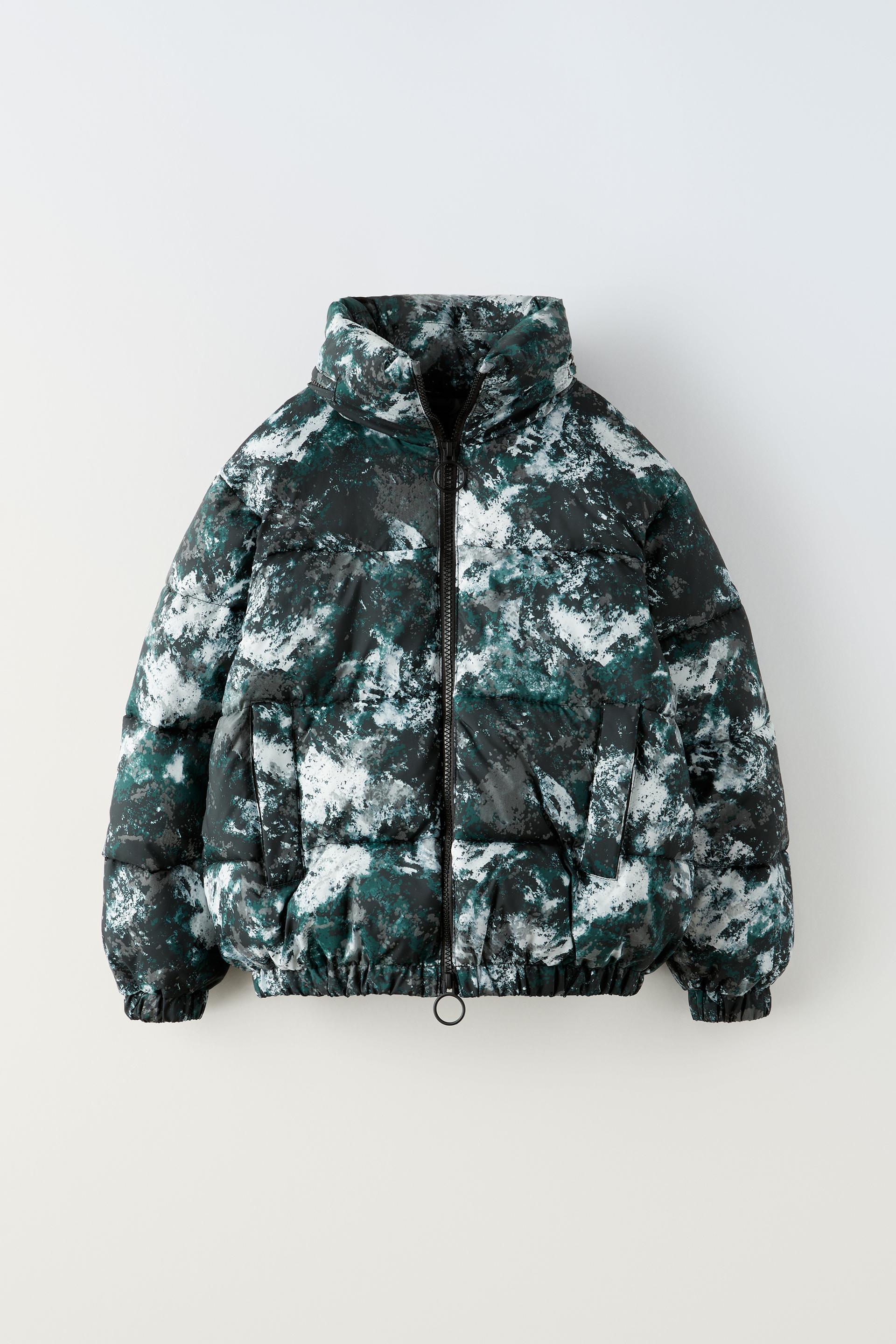 HOODED PUFFER JACKET Black ZARA New Zealand