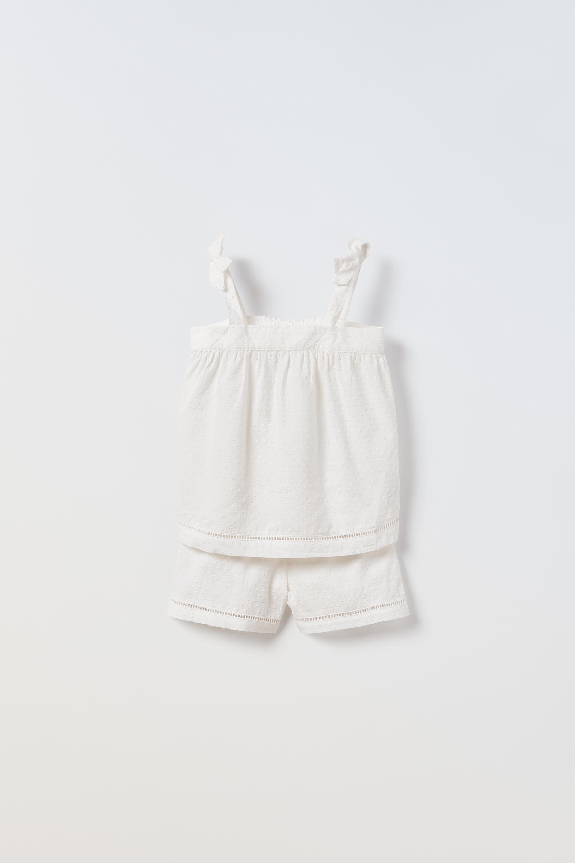 6 14 YEARS LACE TRIM DOTTED MESH CO ORD White ZARA Thailand 6-14-years-lace-trim-dotted-mesh-co-ord-white-zara-thailand