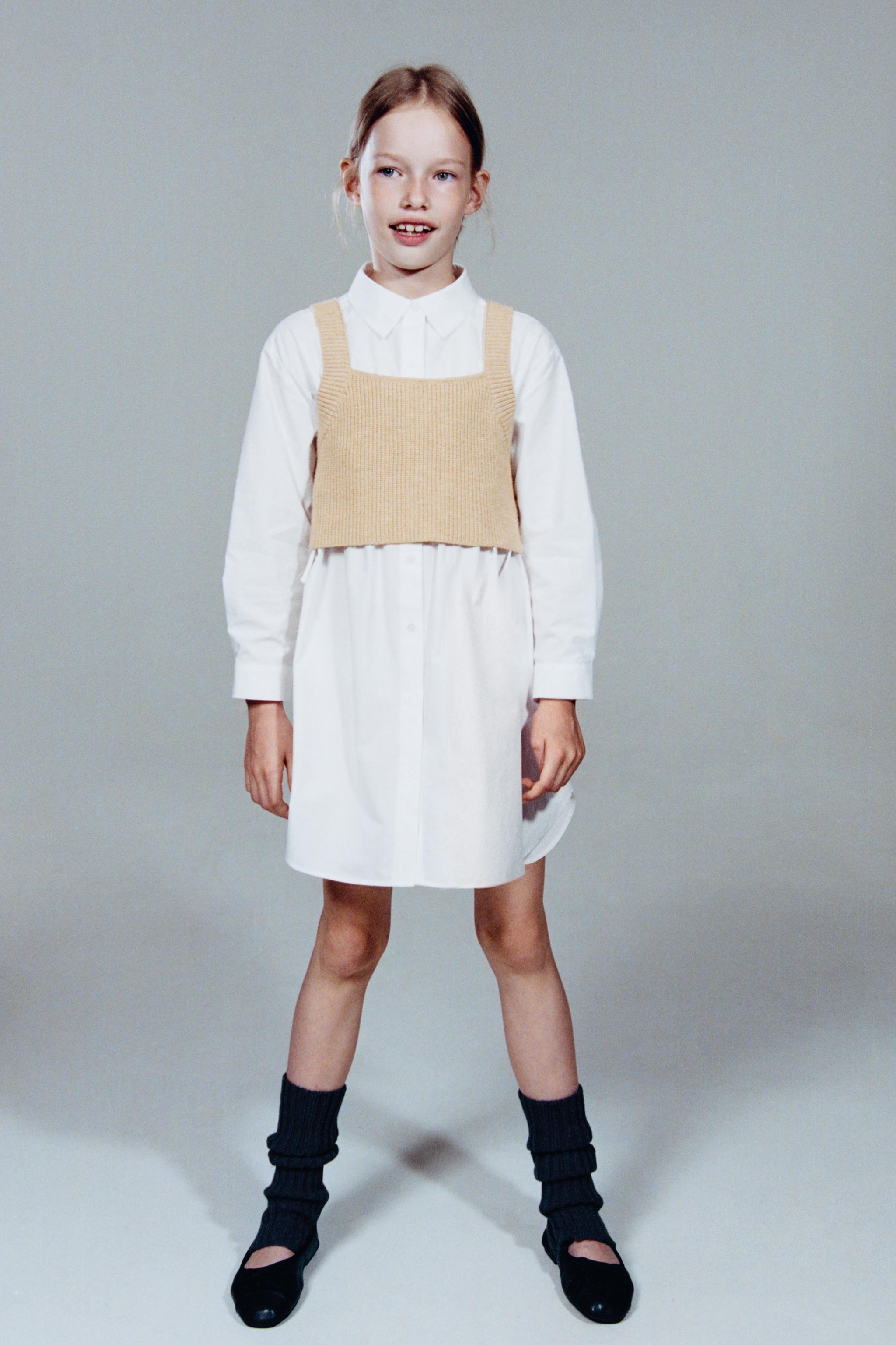 Zara COMBO KNIT POPLIN DRESS Mall of America