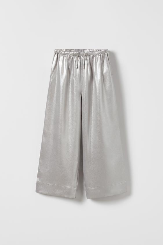 ЛЕКО ПАДАЩ МЕТАЛИЗИРАН ПАНТАЛОН Сребро ZARA България / Bulgaria