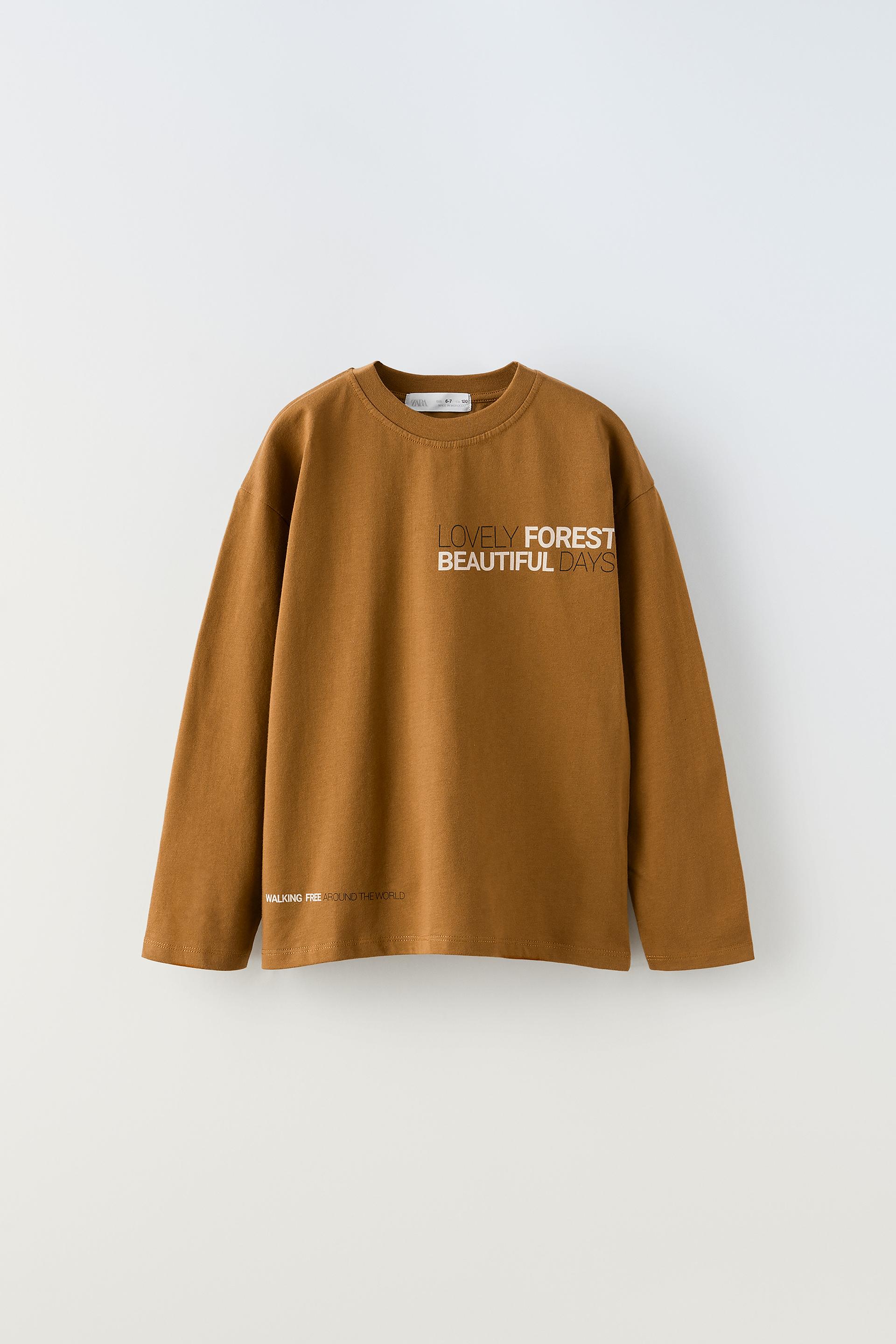PRINTED T SHIRT Dark Camel ZARA Australia printed-t-shirt-dark-camel-zara-australia