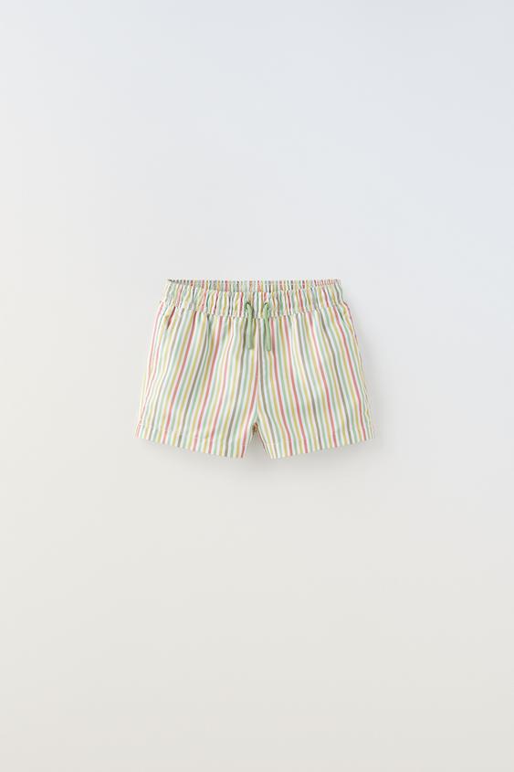 STRIPED SWIM SHORTS Multicoloured ZARA India
