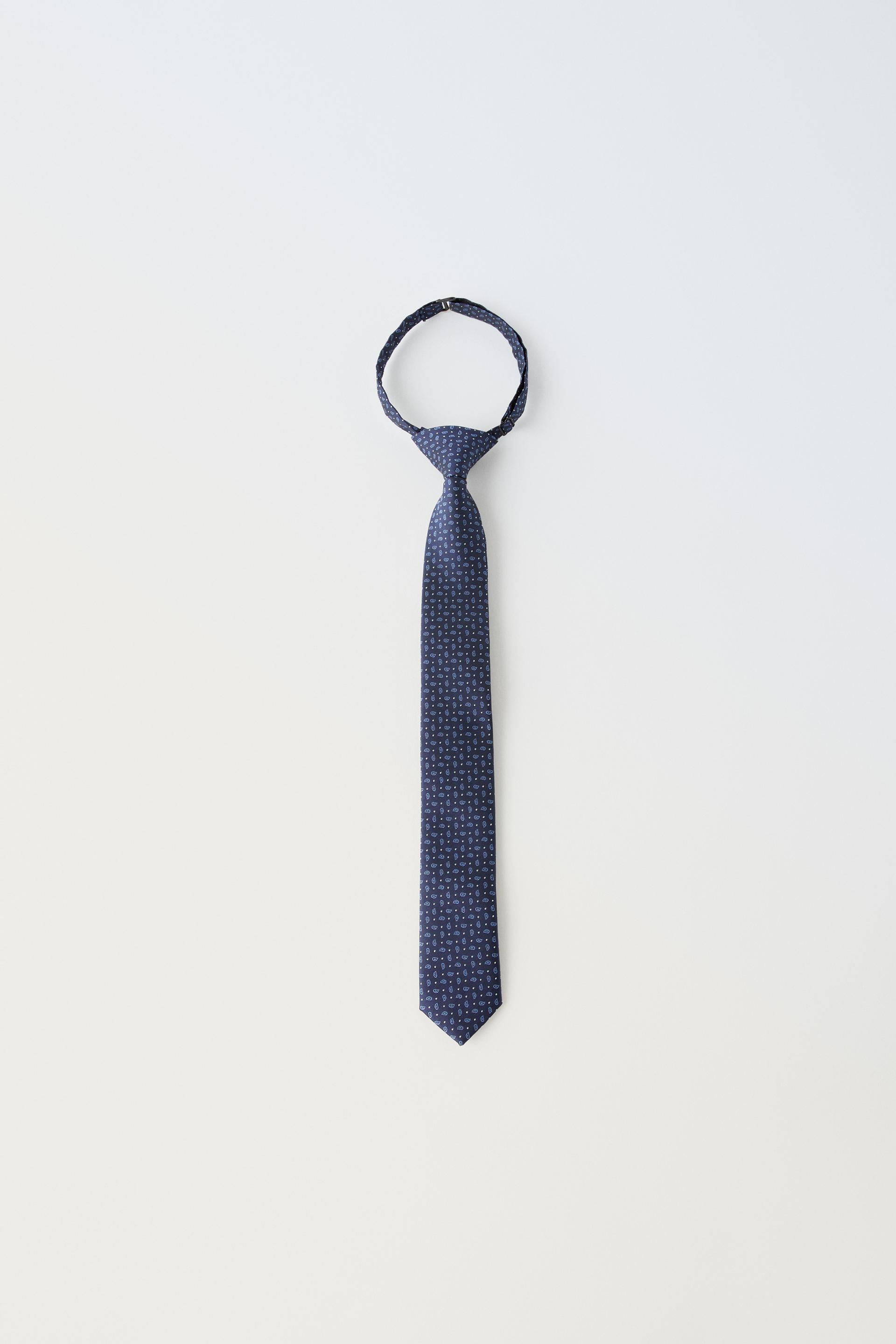 PRINTED TIE Blue ZARA United States