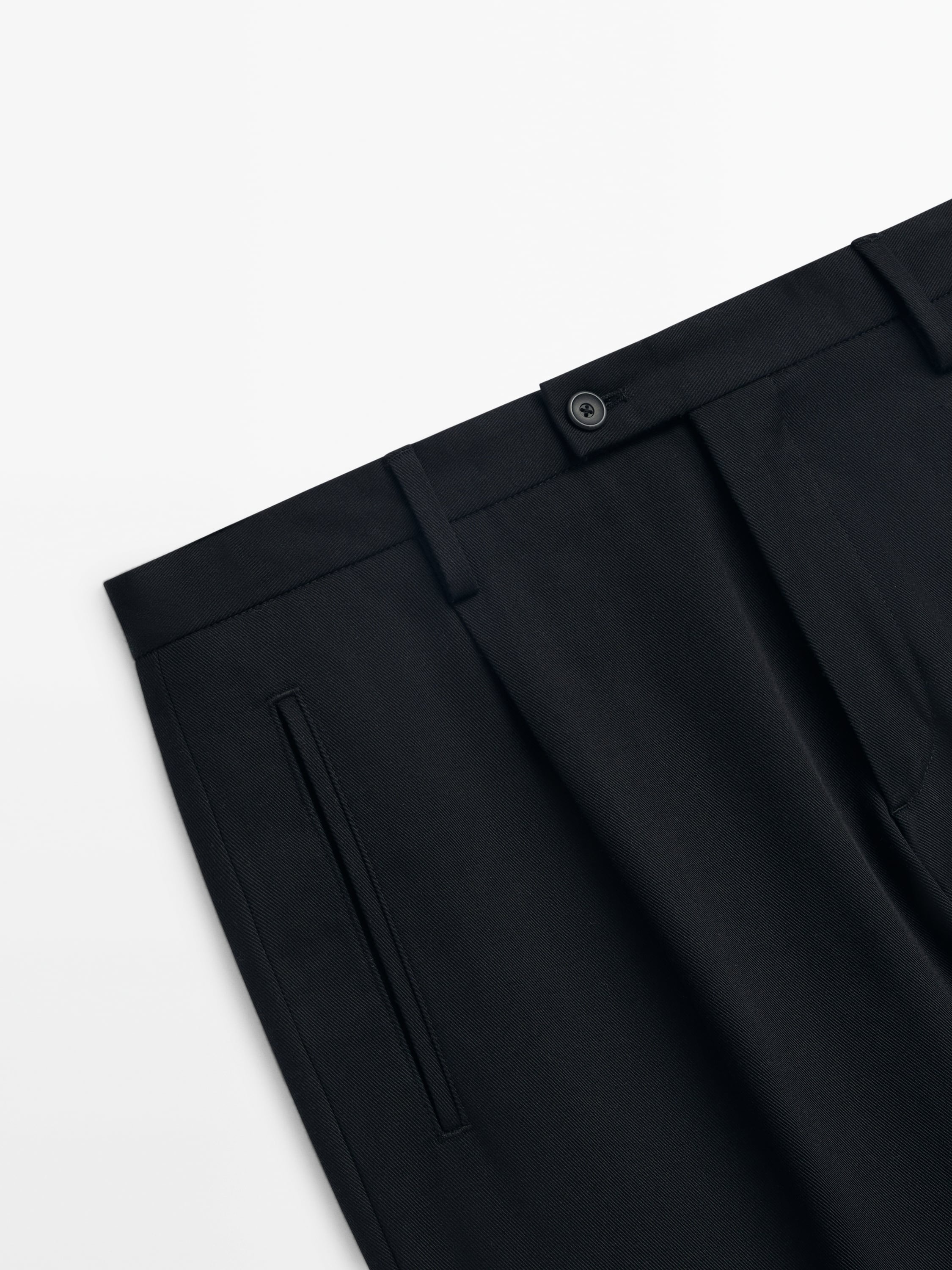 Cotton blend darted chino trousers