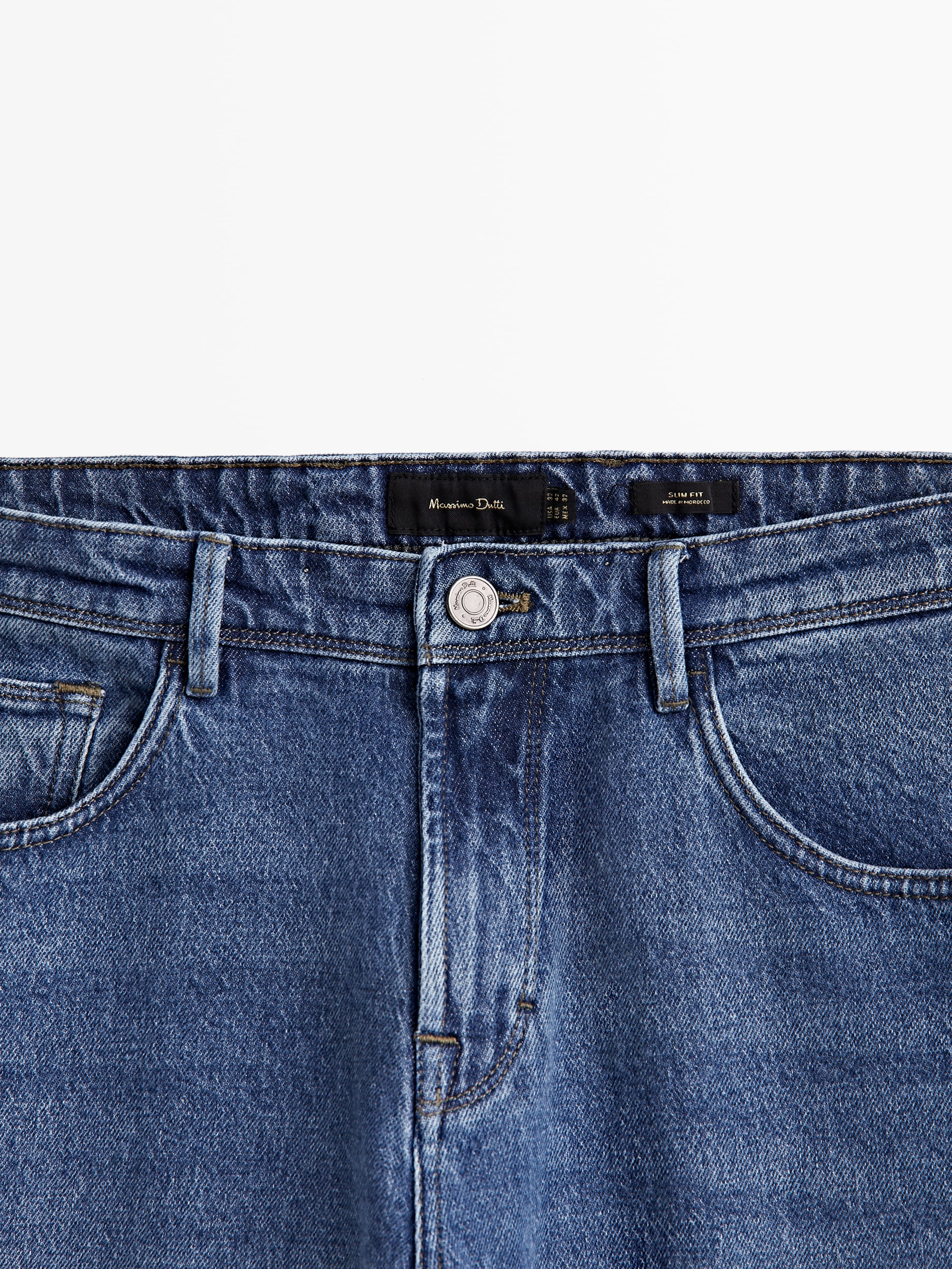 Slim-fit stonewash jeans