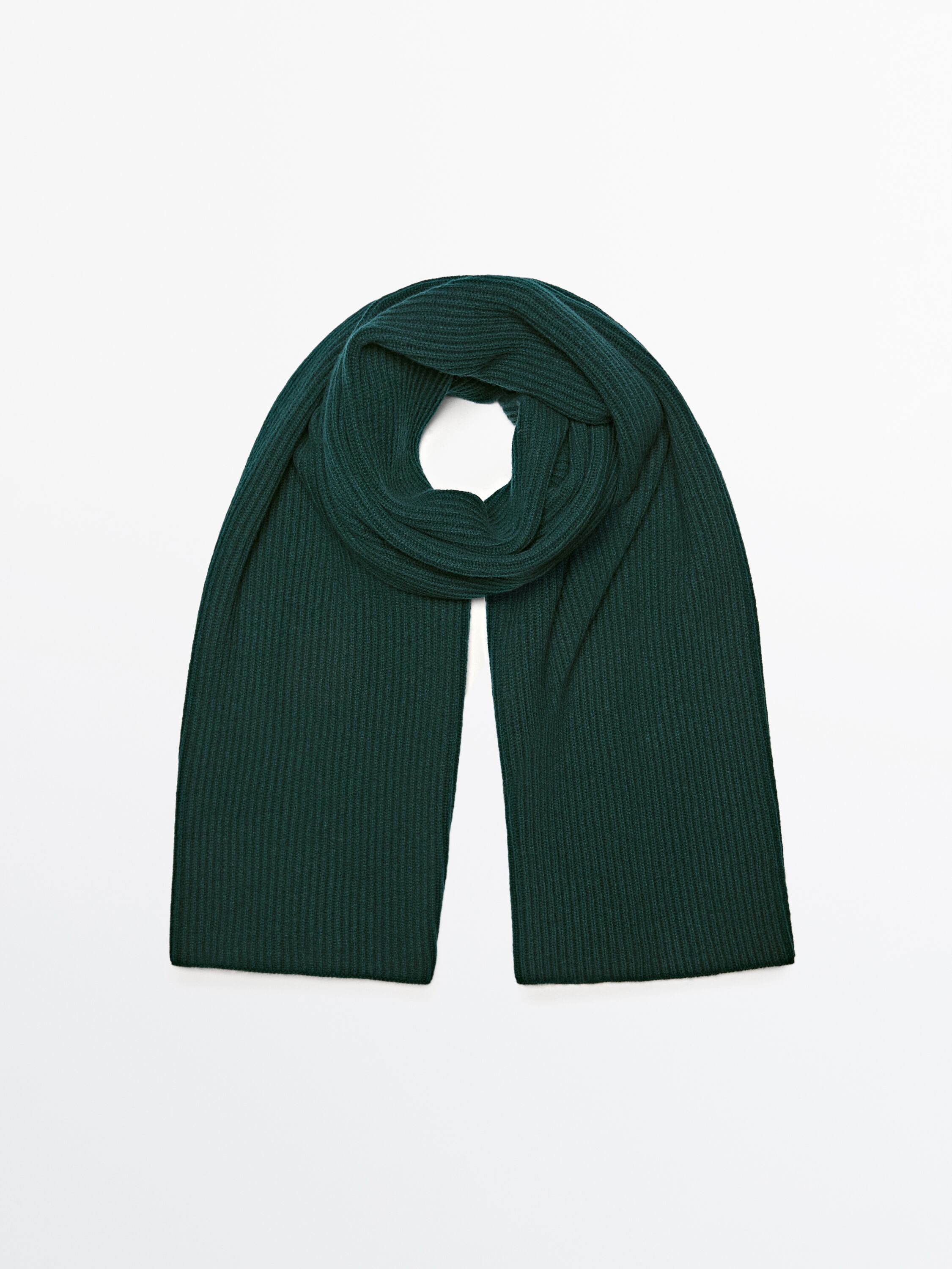 Ribbed wool blend scarf