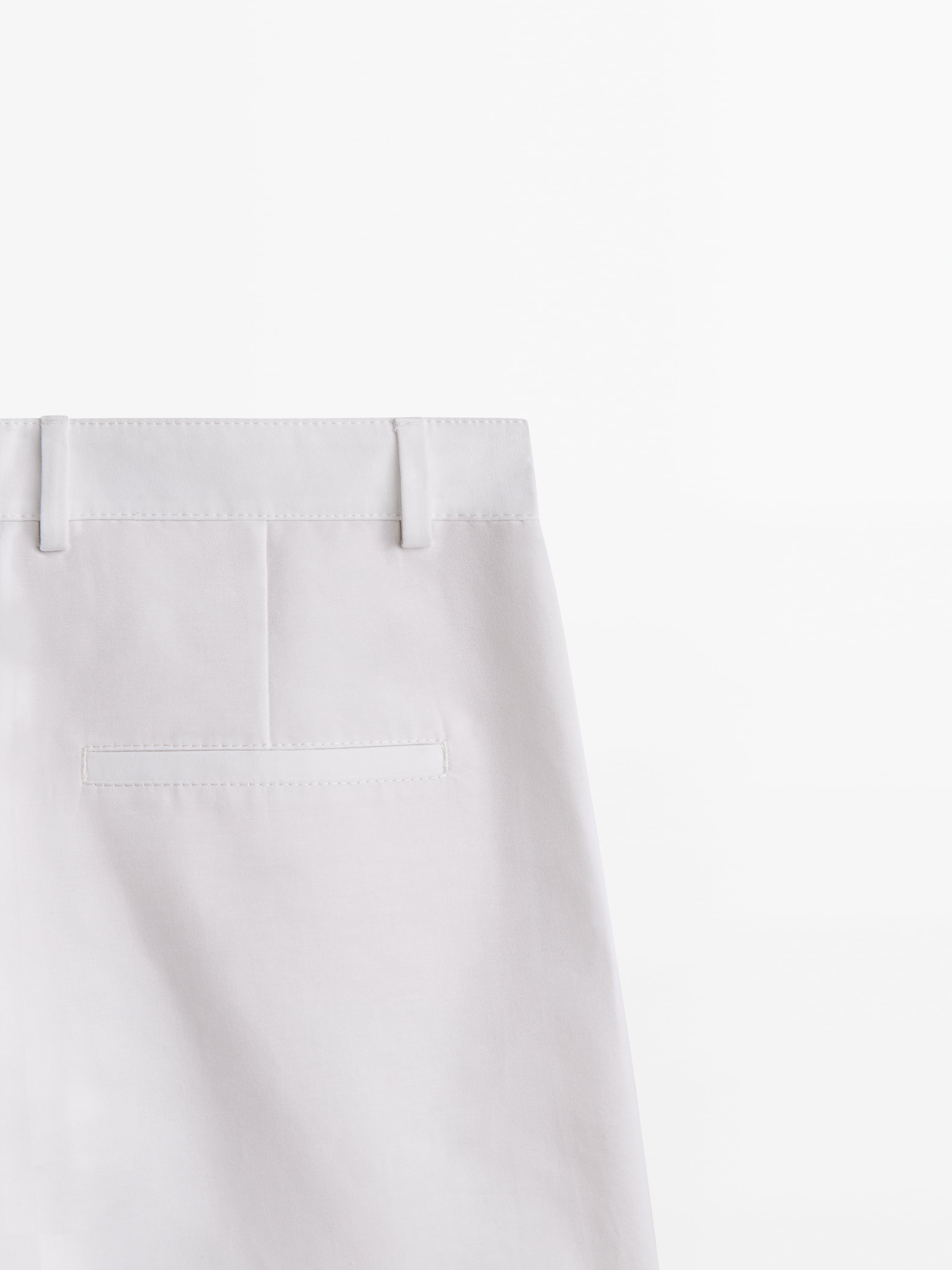 Straight-fit cotton blend trousers