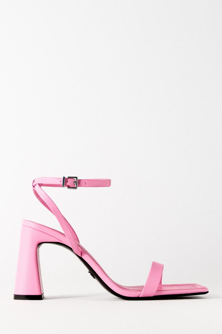 HEELED LEATHER SANDALS