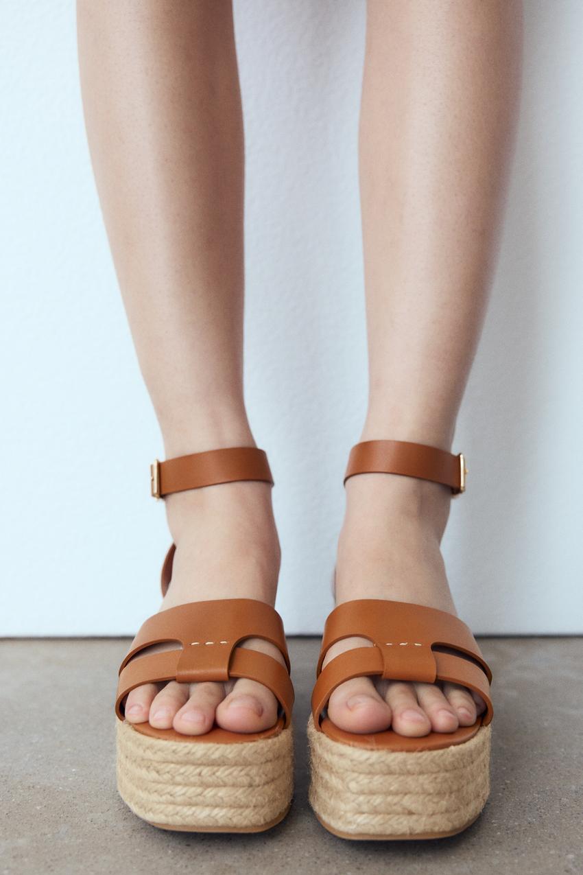 talons compensés marron