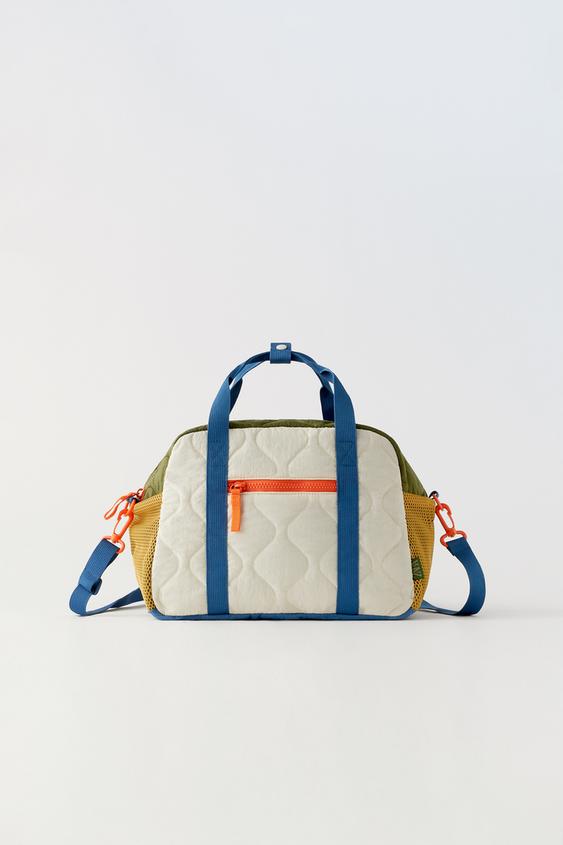 MULTICOLOURED QUILTED BOWLING BACKPACK Ecru White ZARA Australia