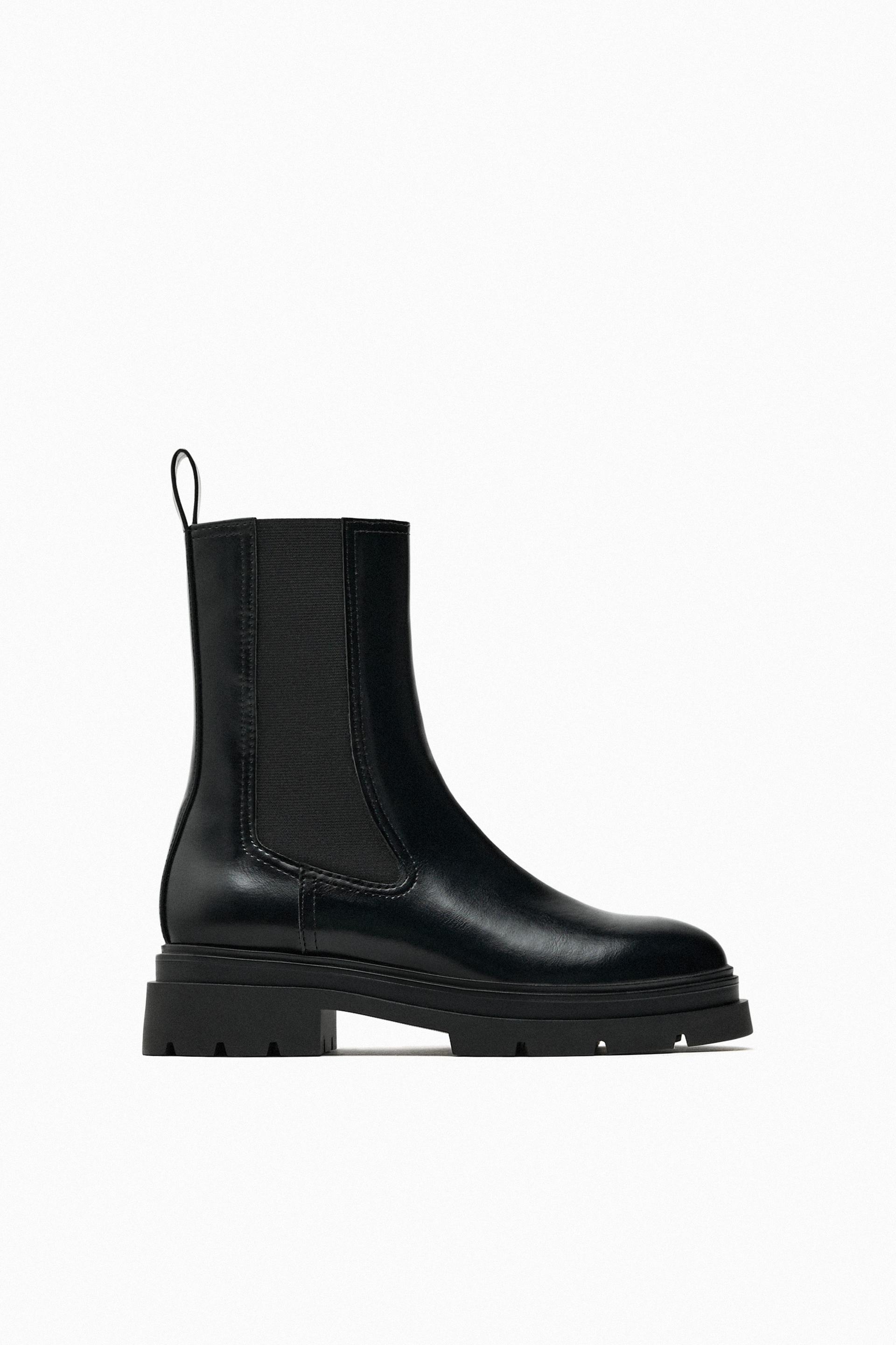 Zara Flat Lug Sole Chelsea Ankle Boots - Big Apple Buddy