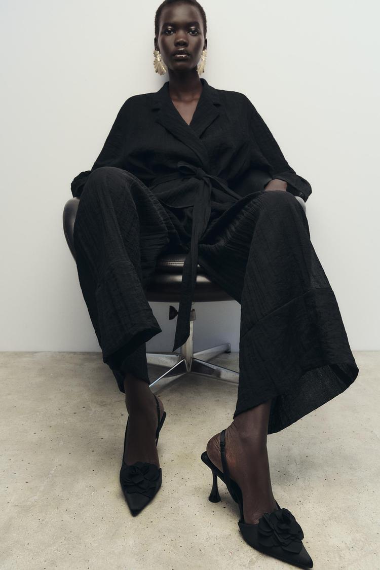 FLOWER SLINGBACK HEELS