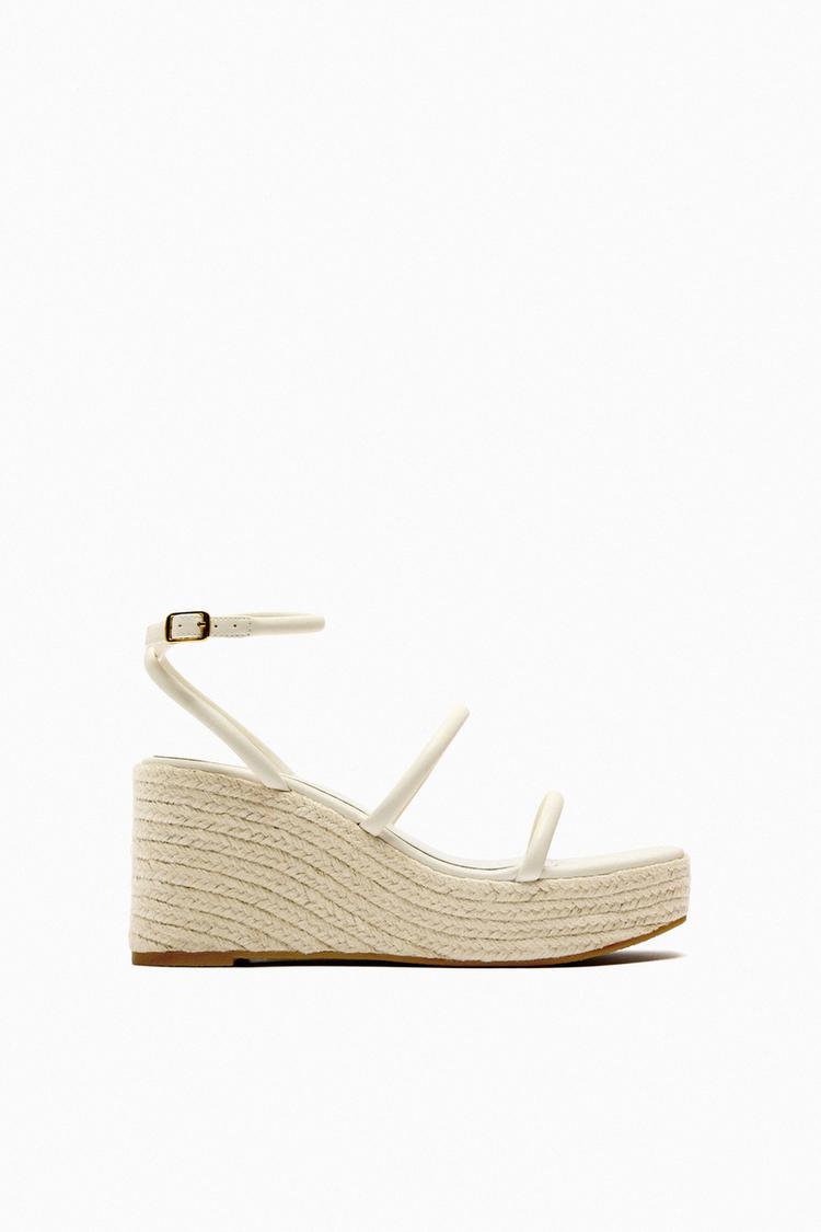 WEDGE SANDALS WITH TUBULAR STRAPS
