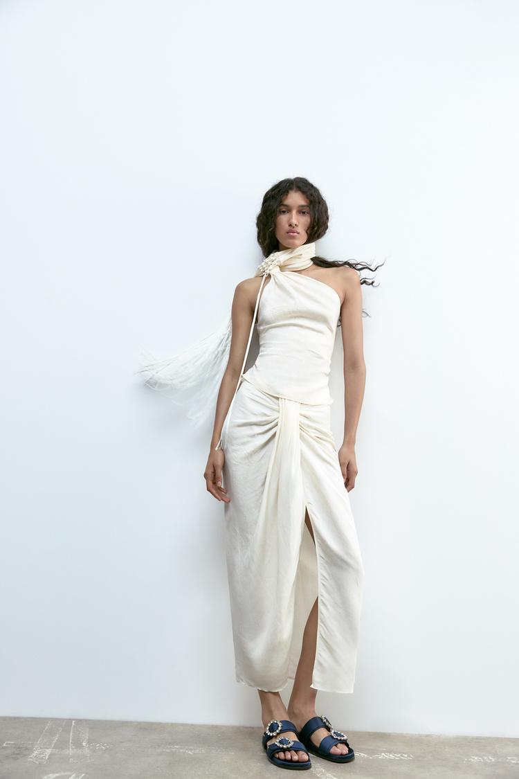 FLAT SLIDER SANDALS WITH RHINESTONE BUCKLES