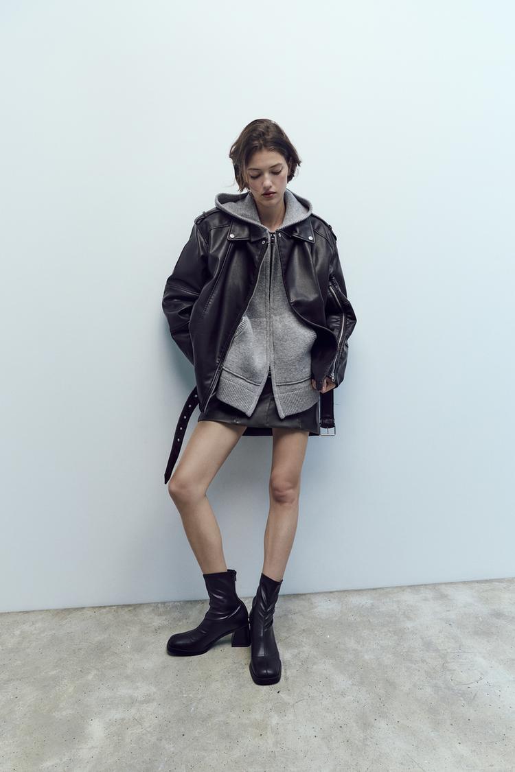 STRETCH BLOCK HEEL ANKLE BOOTS