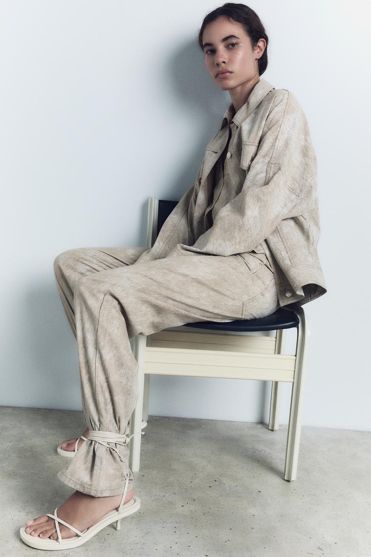 LACE-UP LEATHER SANDALS WITH STRAPS