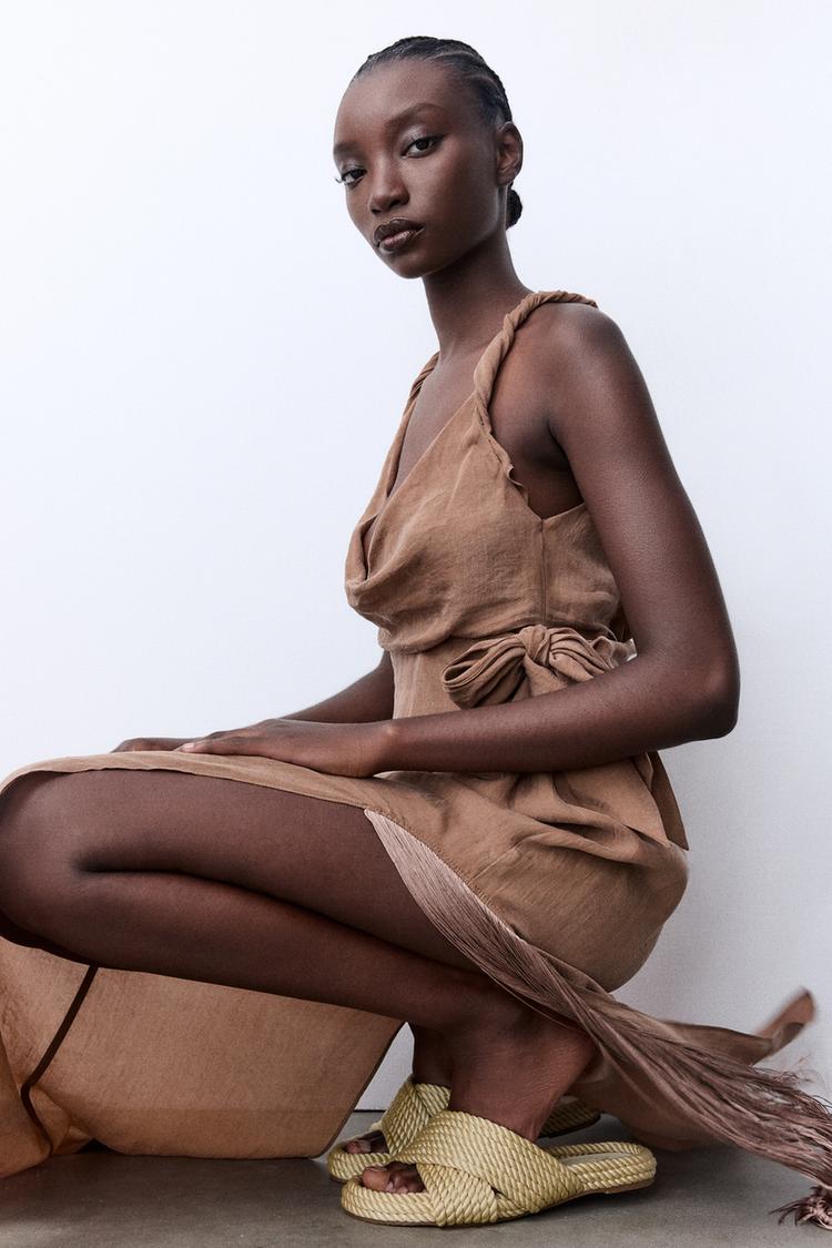 ROPE SANDALS WITH CRISS-CROSS STRAPS