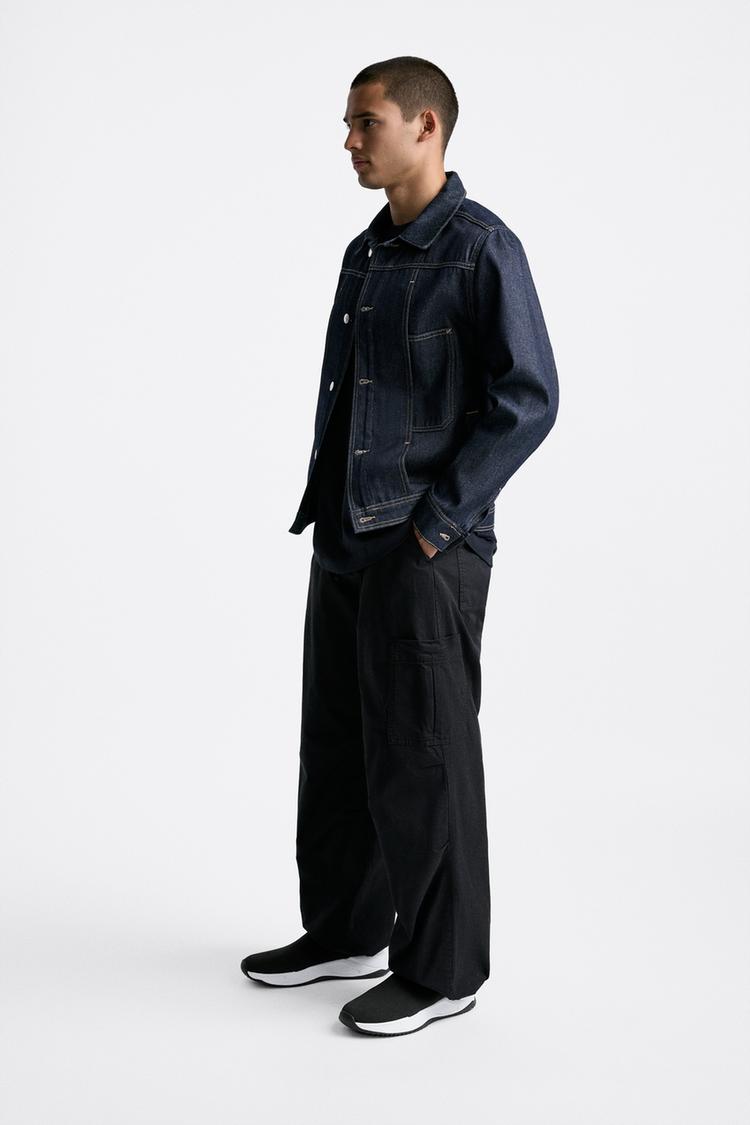 KNIT FABRIC HIGH-TOP TRAINERS