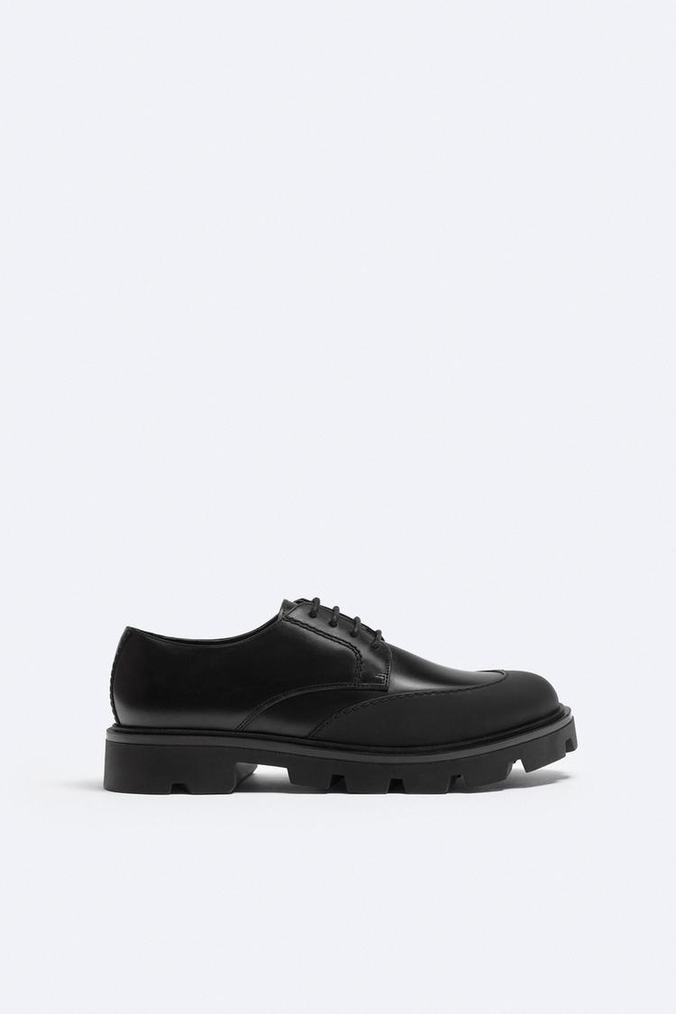 LEATHER SHOES WITH TRIM