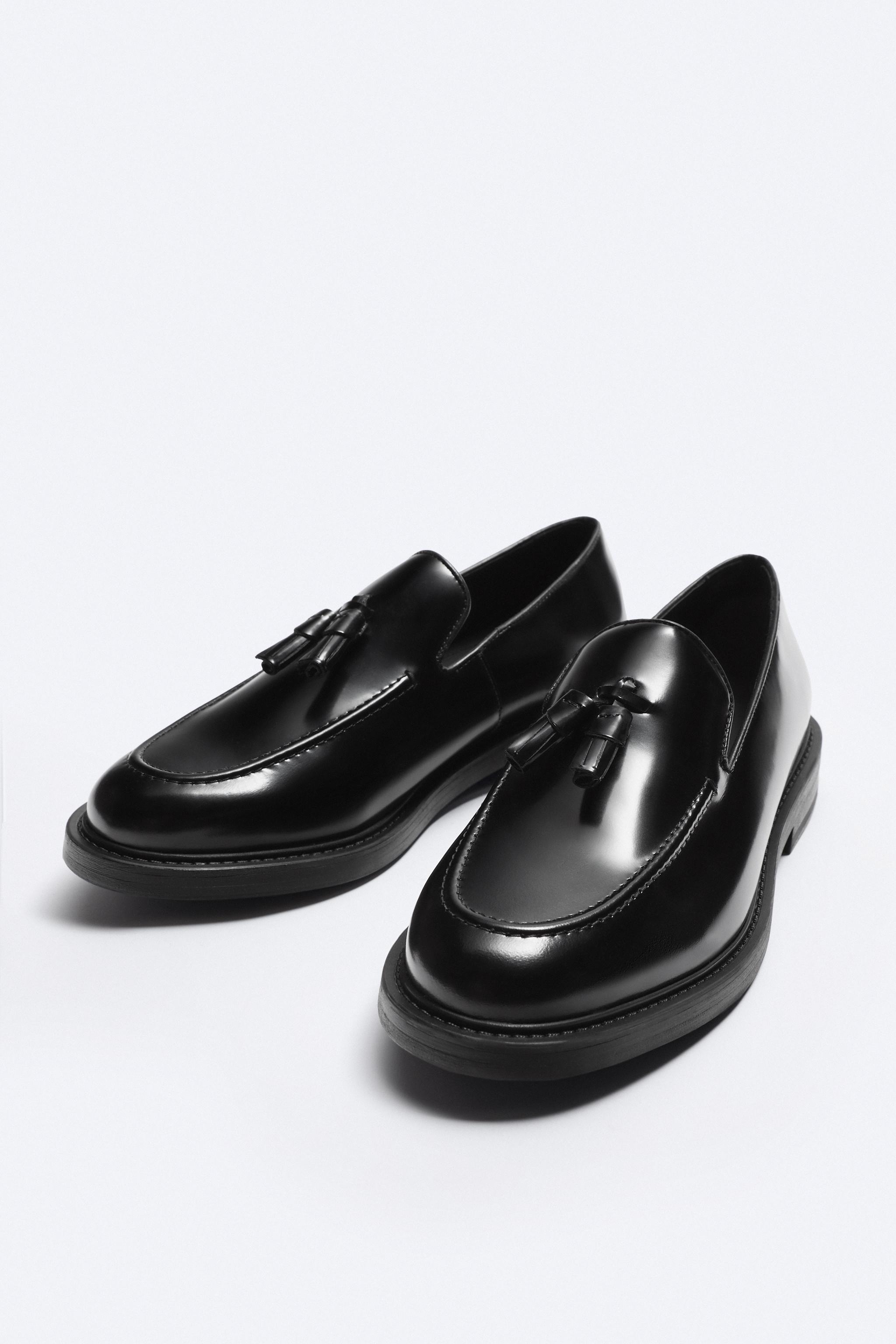 Zara GLOSSY LEATHER TASSEL LOAFERS Mall of America
