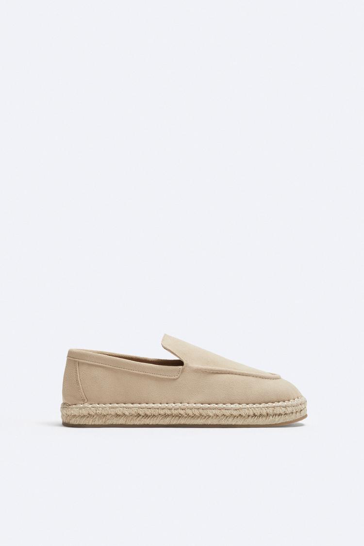 LEATHER AND JUTE ESPADRILLES