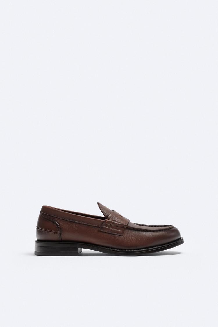 LEATHER PENNY STRAP LOAFERS