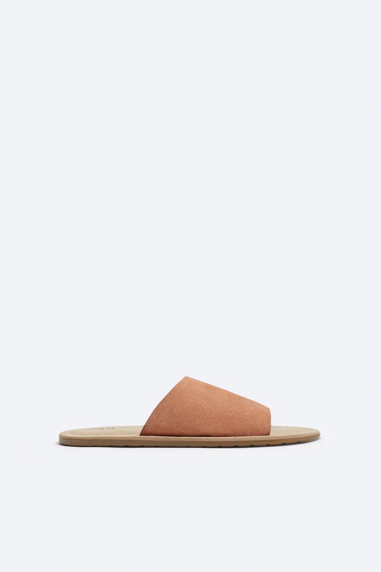 SPLIT SUEDE LEATHER SANDALS
