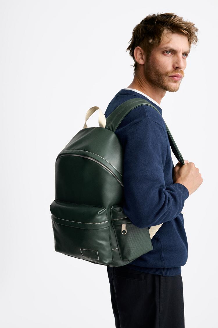 SOFT BACKPACK WITH TOPSTITCHING