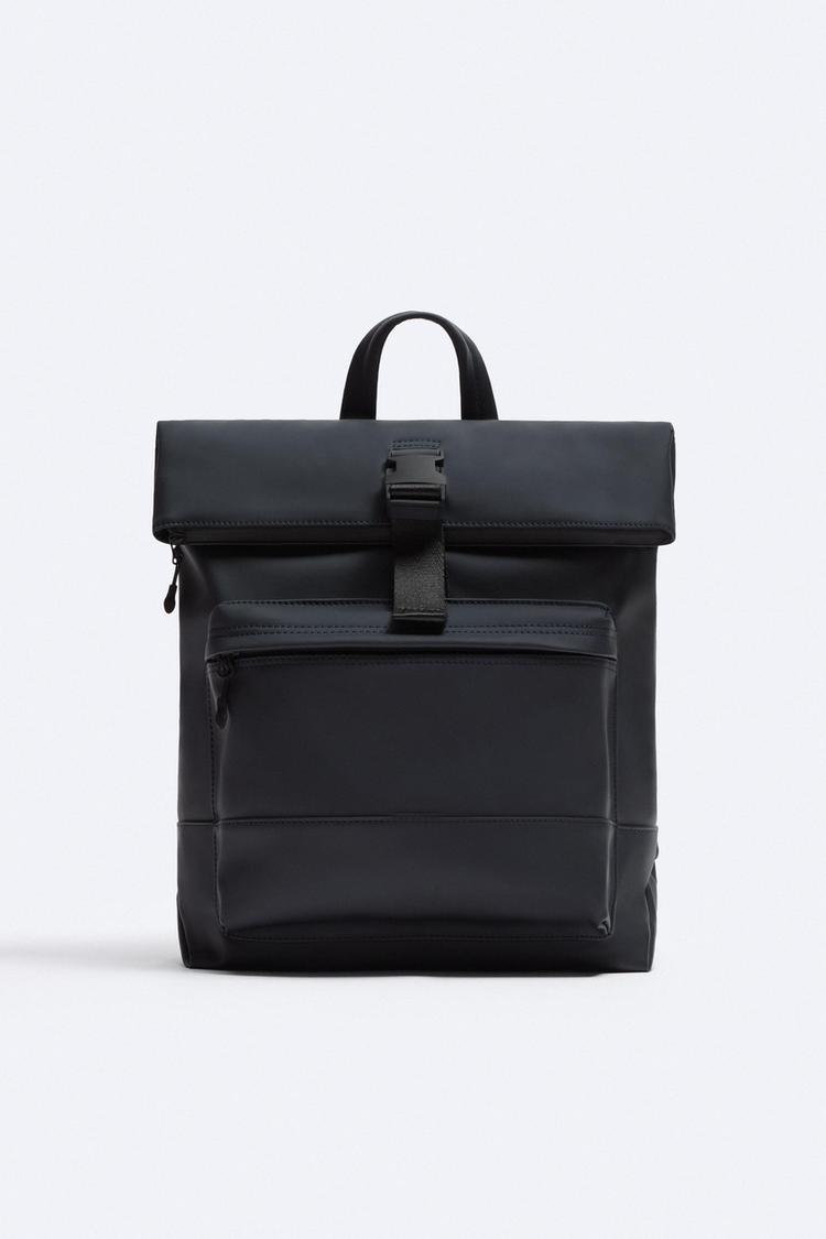 RUBBERISED BACKPACK WITH FLAP