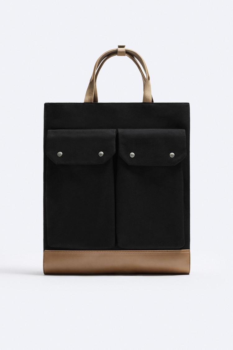 CONTRAST CANVAS TOTE BAG