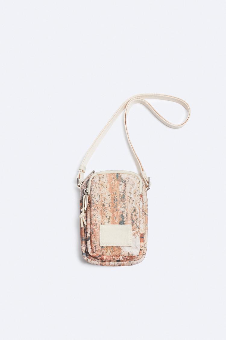 PRINTED CANVAS MINI CROSSBODY BAG