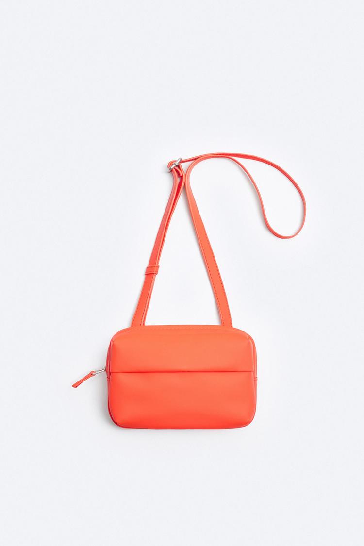 RUBBERISED MINI CROSSBODY BAG WITH FLAP