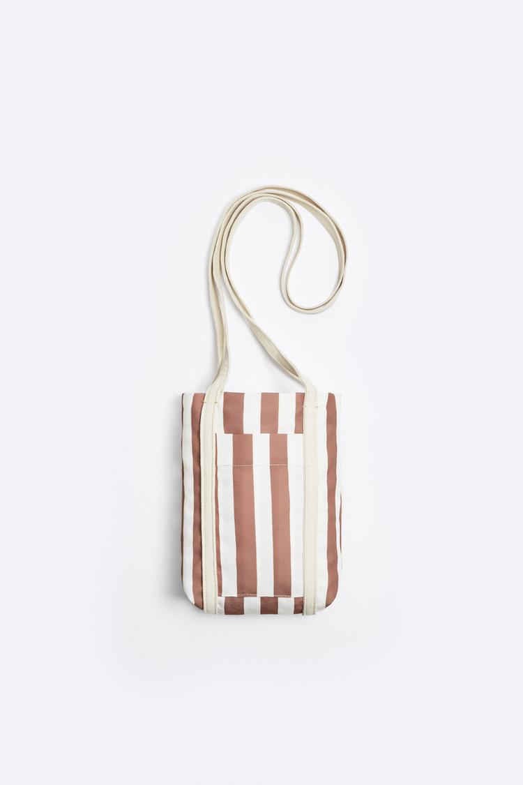 STRIPED CANVAS MINI CROSSBODY BAG