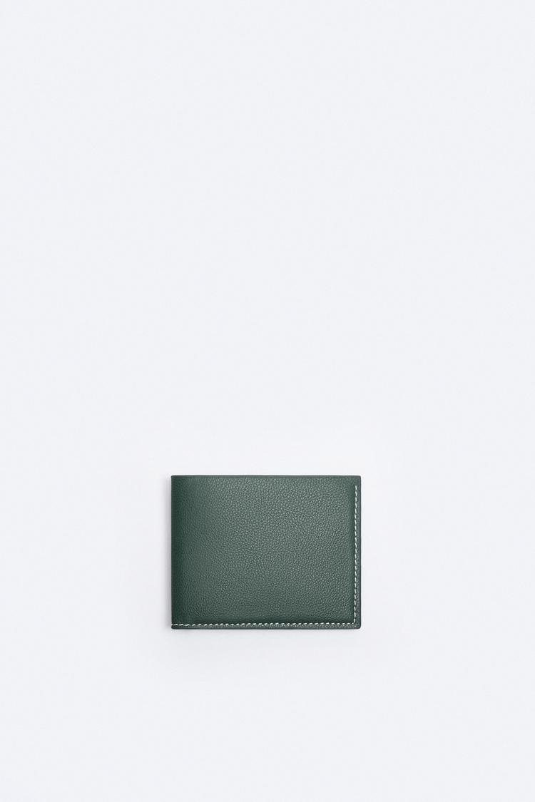 WALLET WITH TOPSTITCHING