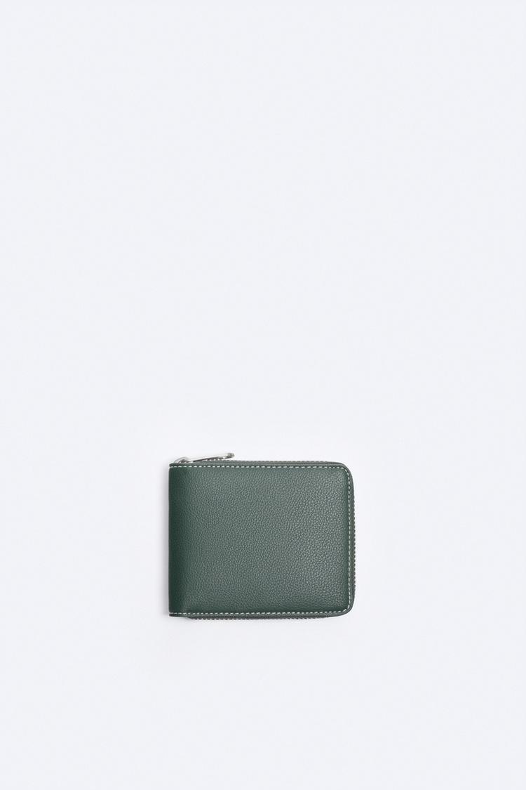 WALLET WITH TOPSTITCHING