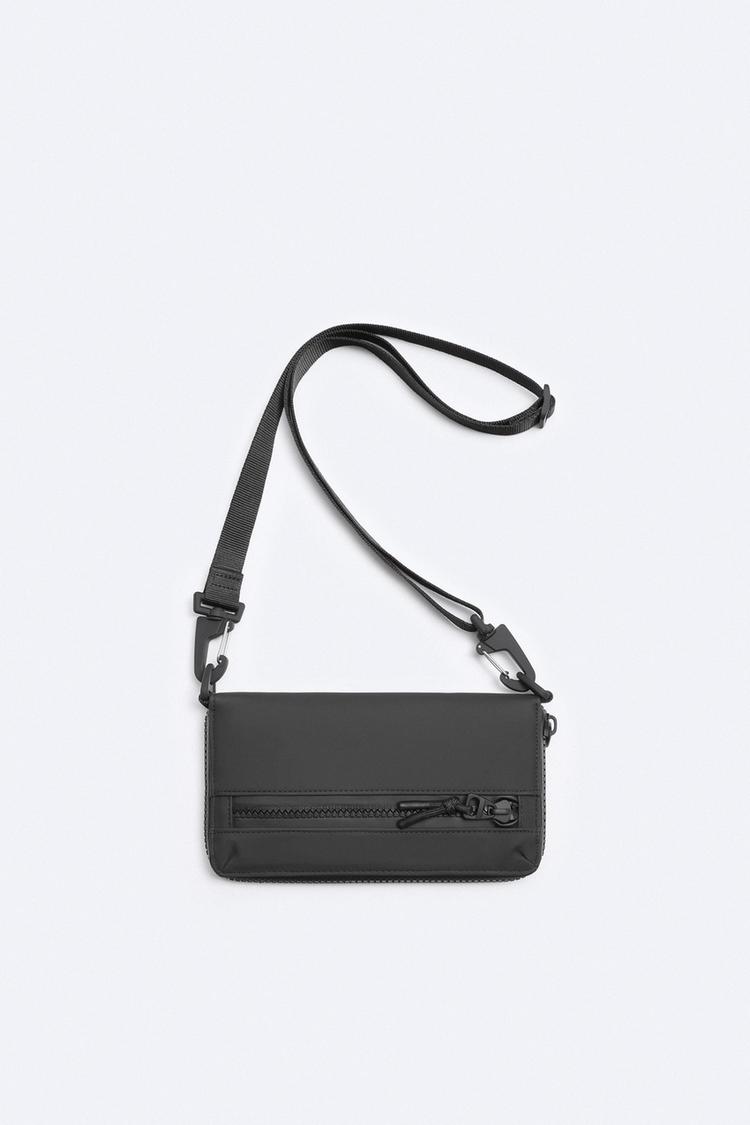 XL RUBBERISED CROSSBODY WALLET